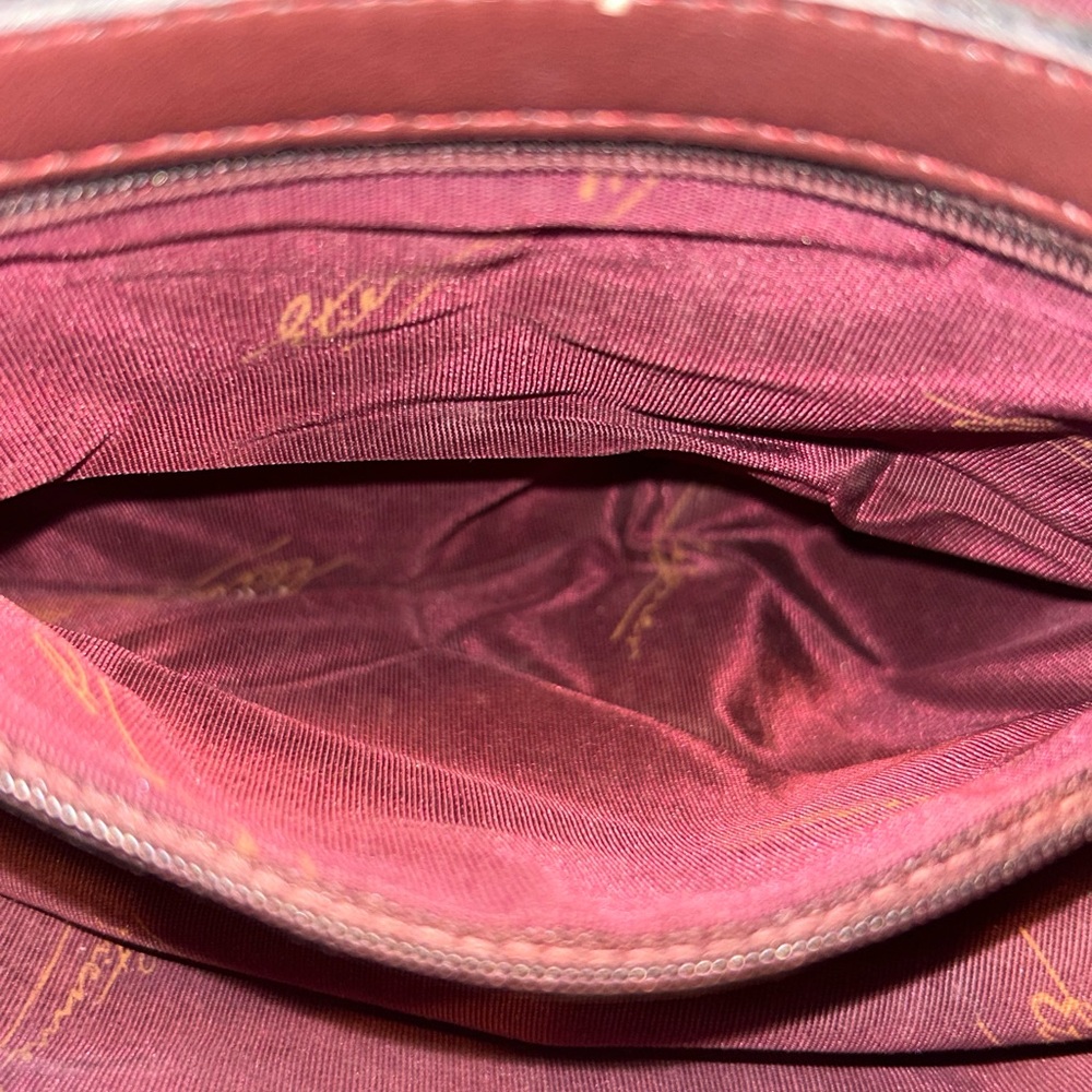 VTG 70’s Etienne Aigner Leather Burgundy Wine Crossbody Adjustable Strap Purse - Picture 5 of 8